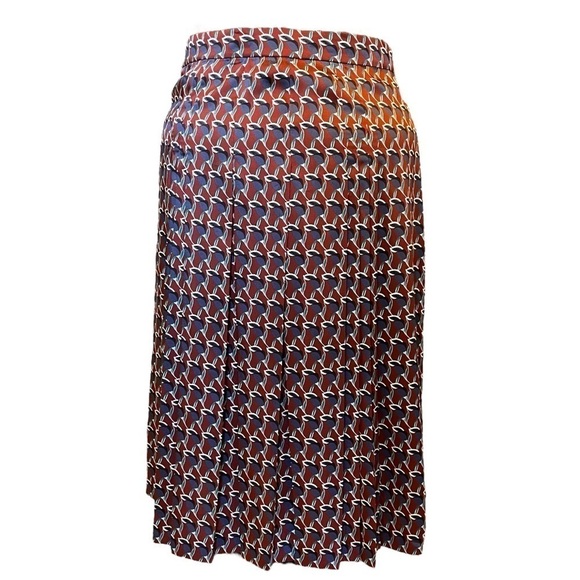 Zara Geometric Print Silky Satin Midi Skirt with Pleats - Picture 2 of 16